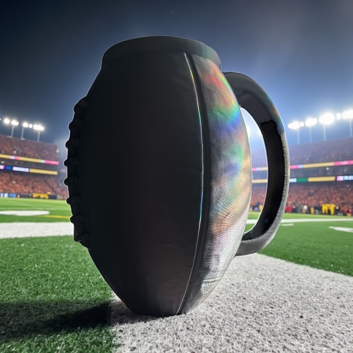 3d football skinny can holder drinky thing