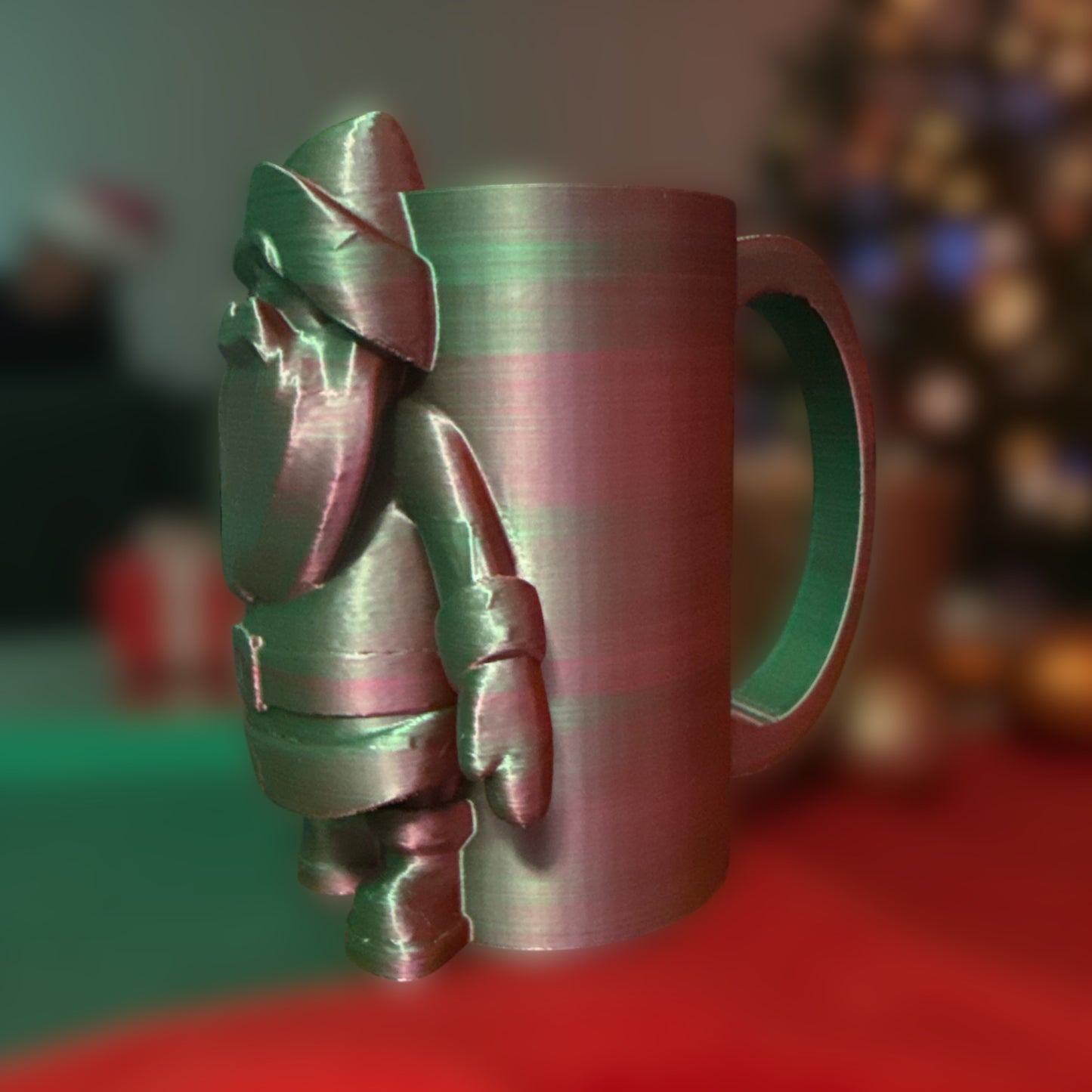 3d printed SANTA holiday skinny can holder