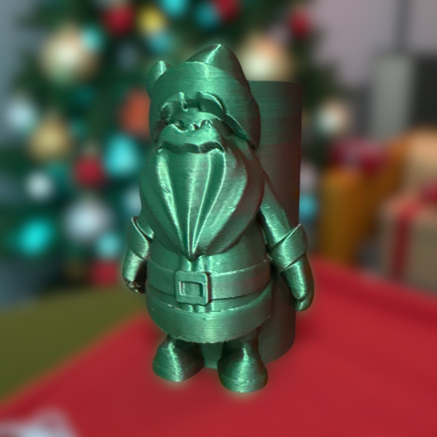 3d printed SANTA holiday skinny can holder