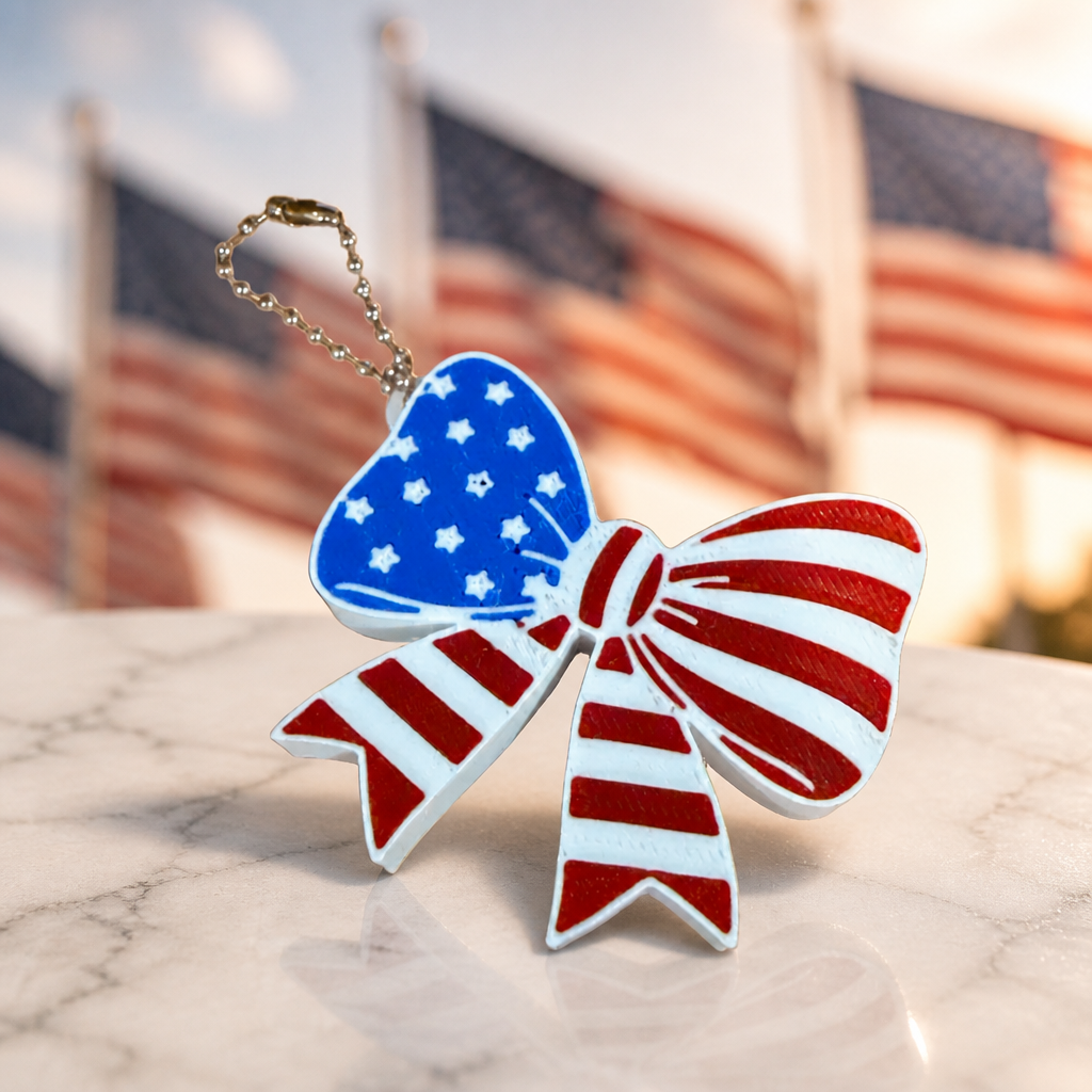 Beautiful American flag 🇺🇸 style, can opener, bow