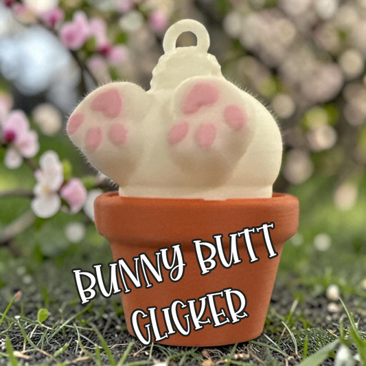Little bunny butt clicker keychain