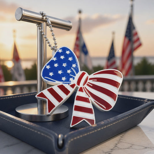 Beautiful American flag 🇺🇸 style, can opener, bow